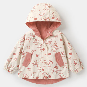 Girls Hooded Wind Coats Waterproof Raincoats